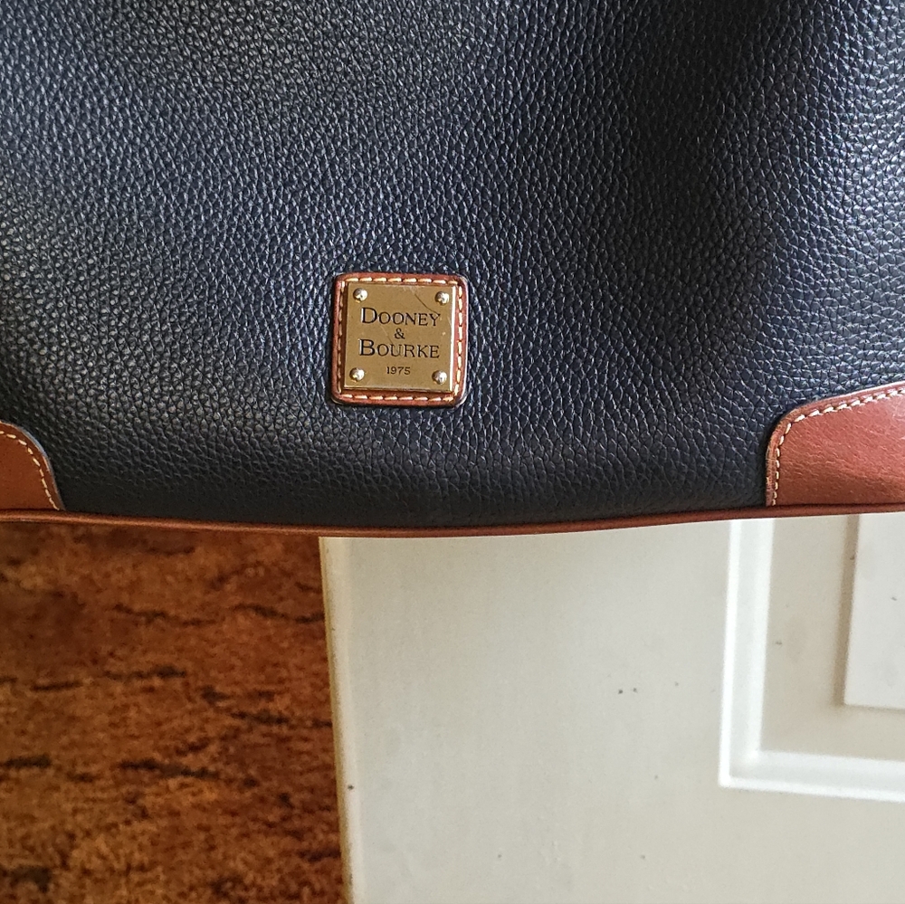 Dooney & Bourke Navy Pebble Leather Hobo - Picture 3 of 9